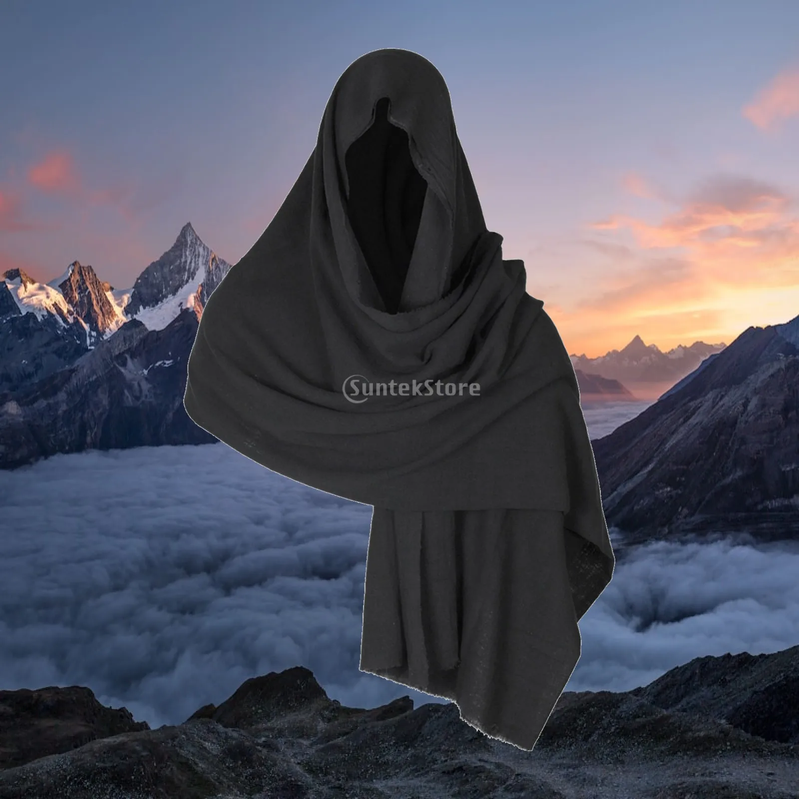 Unisex Medieval Hooded Cloak Halloween Garment Party Costume Fancy Dress