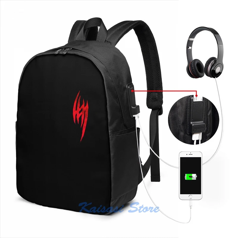 Funny Graphic print Jin Kazamas Tattoo Blood Edition USB Charge Backpack men School bags Women bag Travel laptop bag