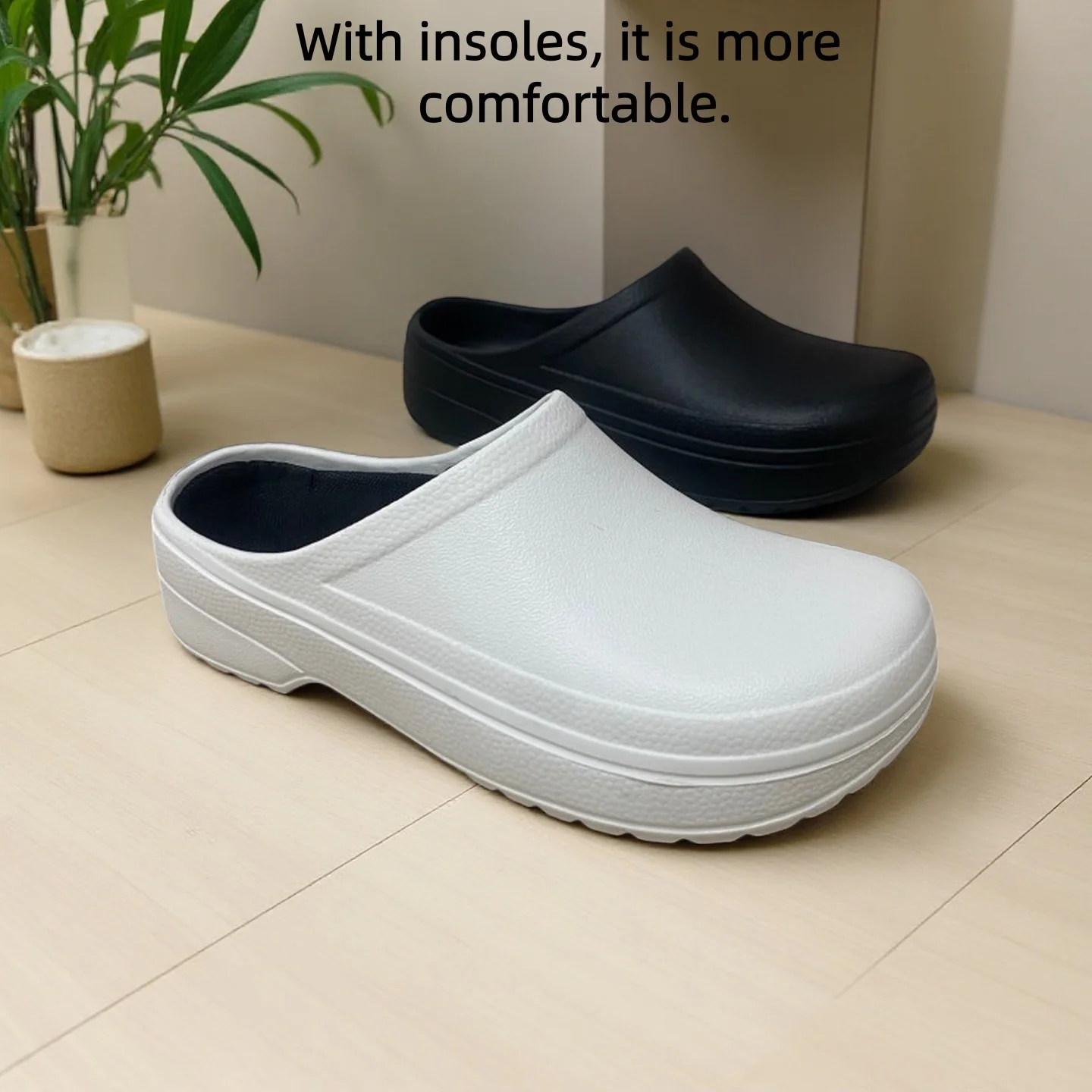 Women's Eva Nurse Clogs with Cushioning Insoles — Lightweight, Non-Slip Slip-On Medical Slippers Suitable for Hospital Indoor and Outdoor Use