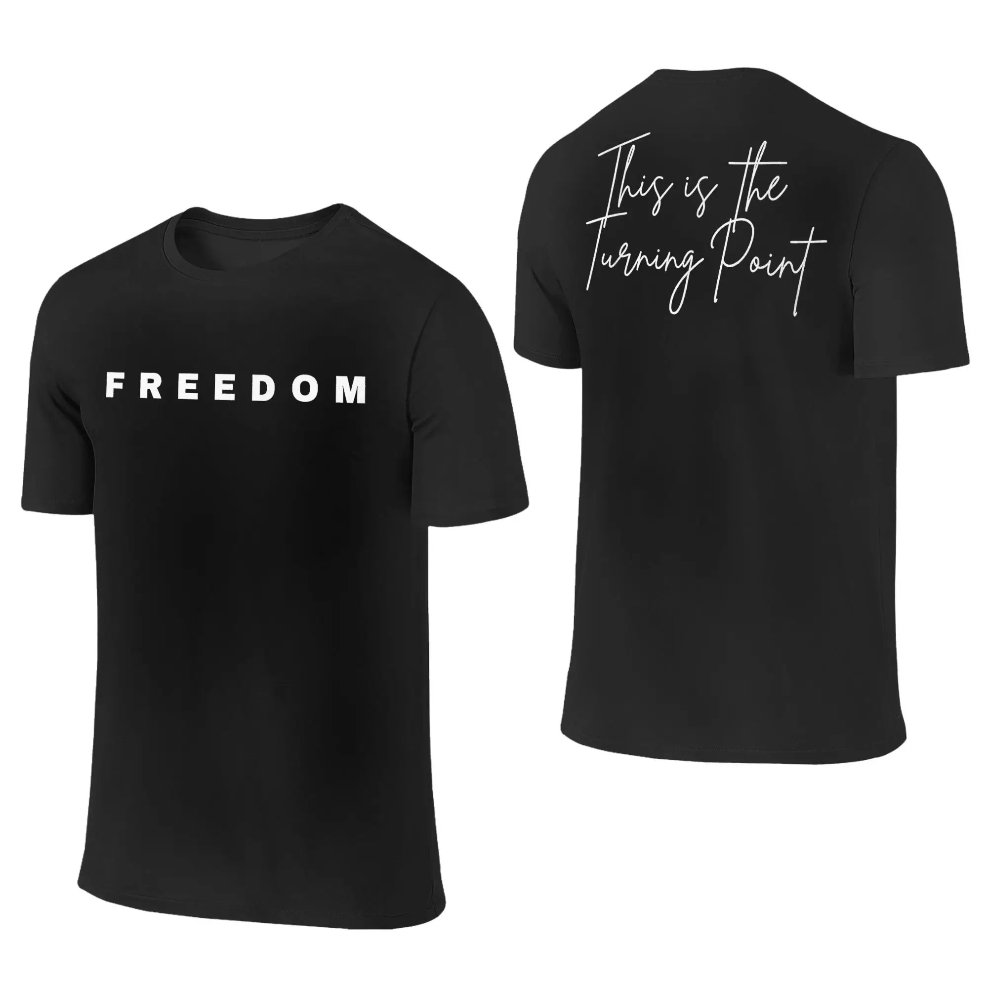 Camiseta masculina feminina charlie Kirk este é o ponto de giro camiseta de algodão manga curta camiseta motivacional roupas 2 lados plus size