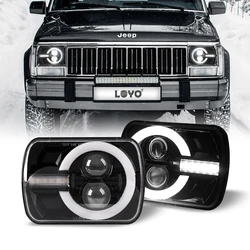 Faros delanteros Led para Jeep Wrangler YJ Cherokee XJ H6014 H6052 H6054 H4, lámpara de último estilo, 2 piezas, 7x6, 5x7, accesorios de coche