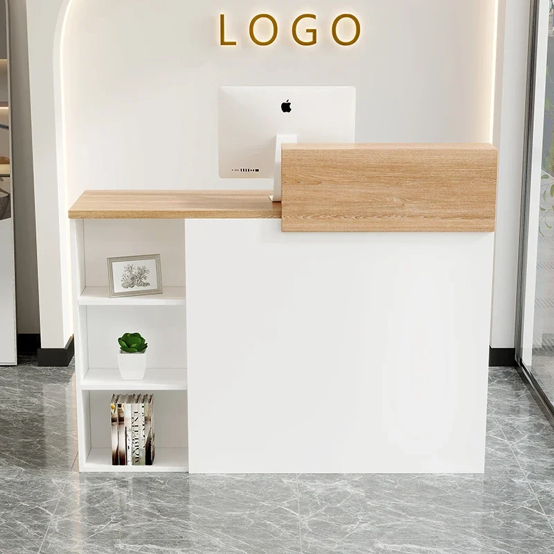 

White Corner Reception Desks Modern Display Bar Counter Checkout Reception Desks Space Office Mostrador Commercial Furniture