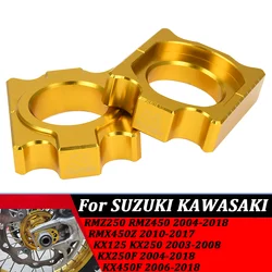 Motocross CNC Rear Axle Block Chain Adjuster For Suzuki RMZ450 RMZ250 RMZ 250 450 RMX450Z RMX 450Z 2004 2005 2006 2007 2008-2018