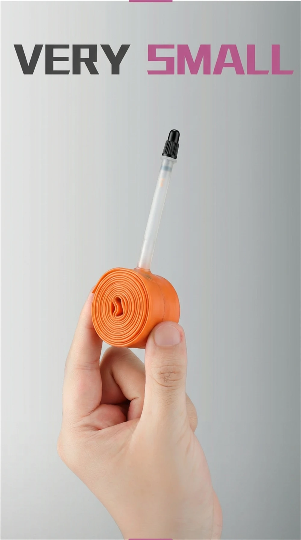 BKPTX 1 Stück/2 Stück 28g Orange Fahrrad-TPU-Schlauch 700X18 25 28 32 Rennrad-TPU-Reifen 65mm Länge mit französischem Ventil – Detail 9