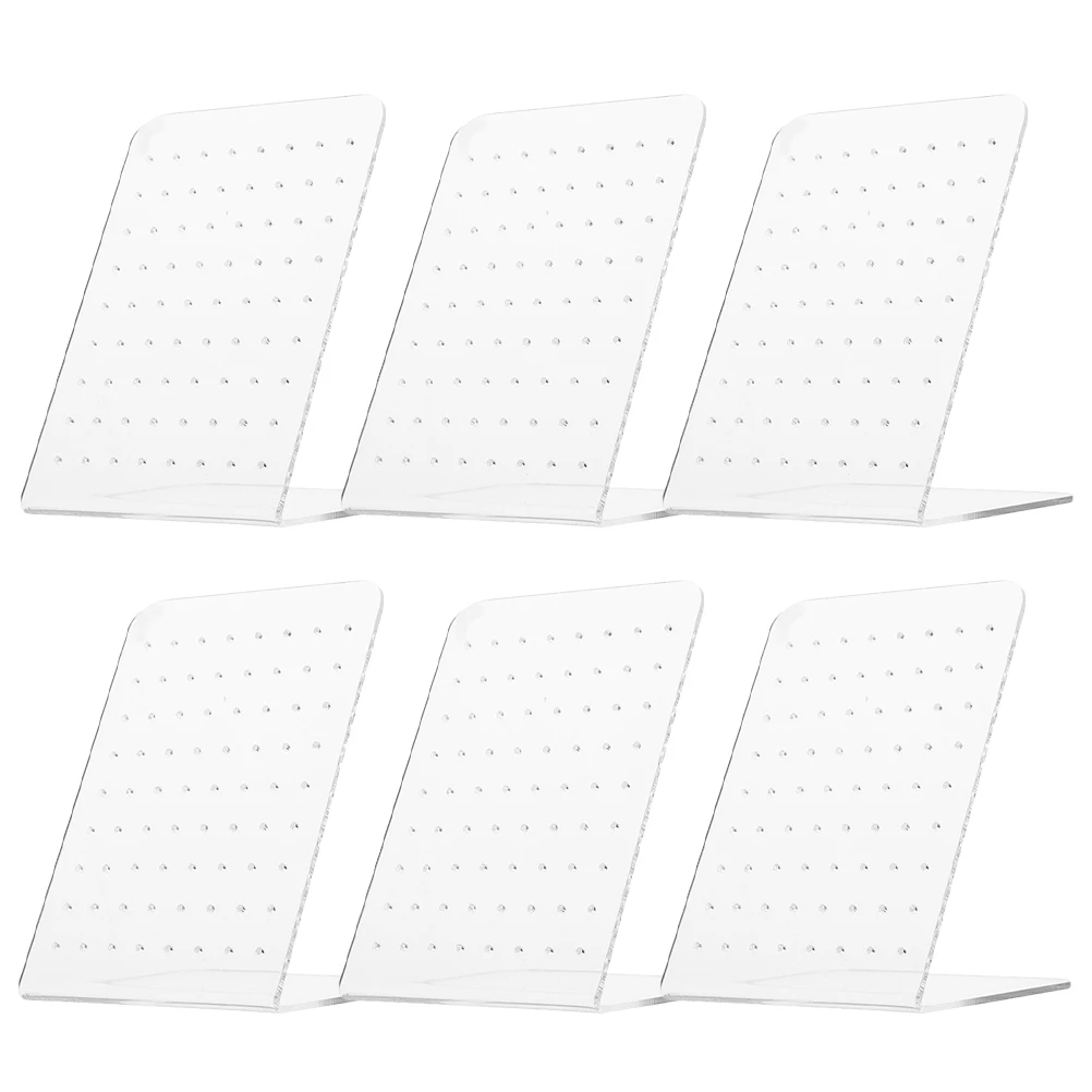 6 قطعة رف شاشة القرط L-شكل ترصيع تخزين حامل سطح المكتب منظم المجوهرات المدمجة خفيفة الوزن حامل لتخزين الأقراط #2