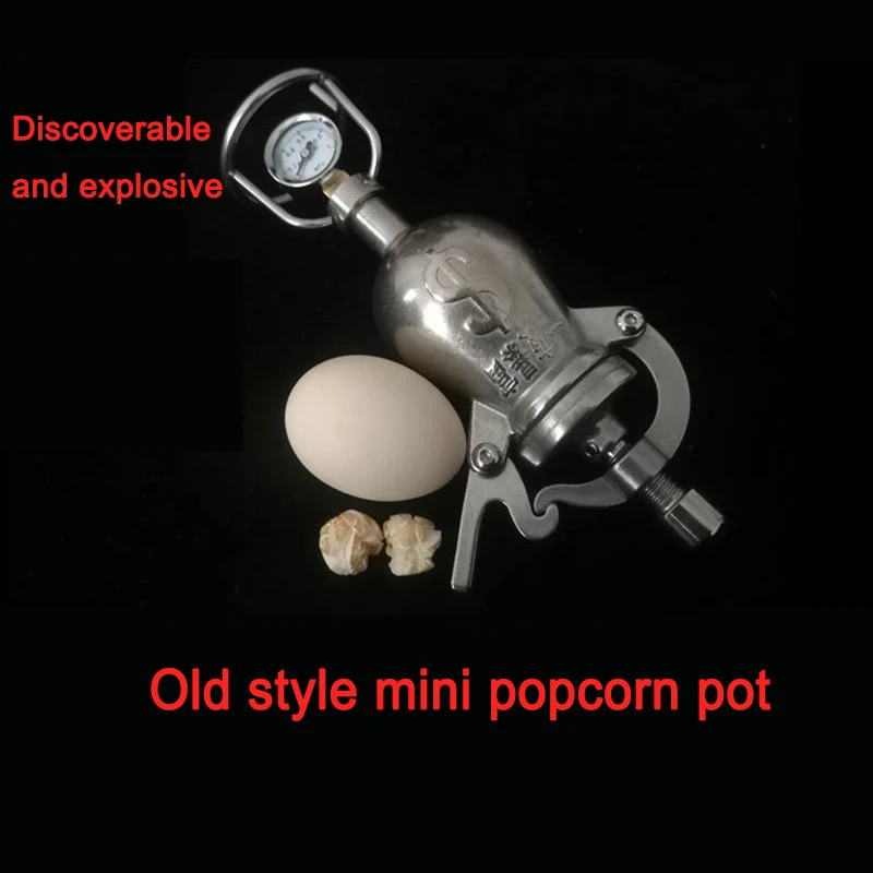 Hand Popcorn Machine Open Firing Popcorn Puffing Machine Stainless Steel Mini Popper Small Manual Popcorn Maker Open Firing