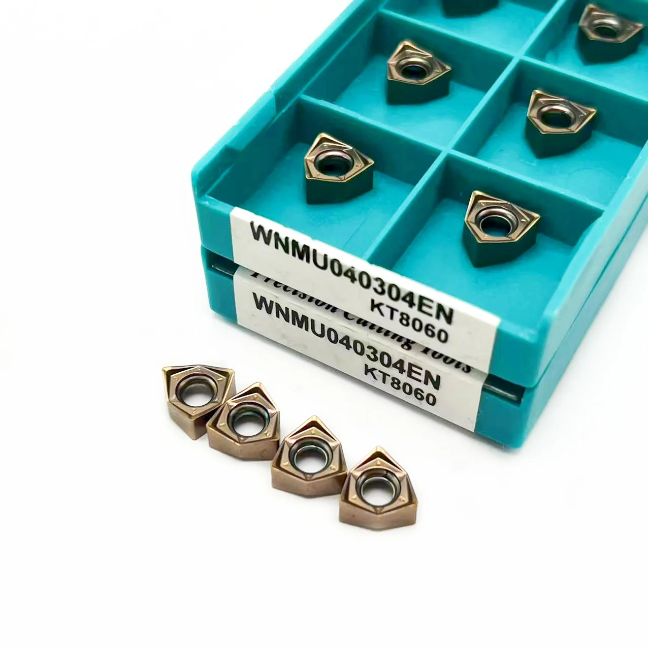 10PCS WNMU040304 EN KT8060 WNMU040304 90 degree double-sided peach-shaped hexagonal plane CNC milling insert WNMU 040304 rough