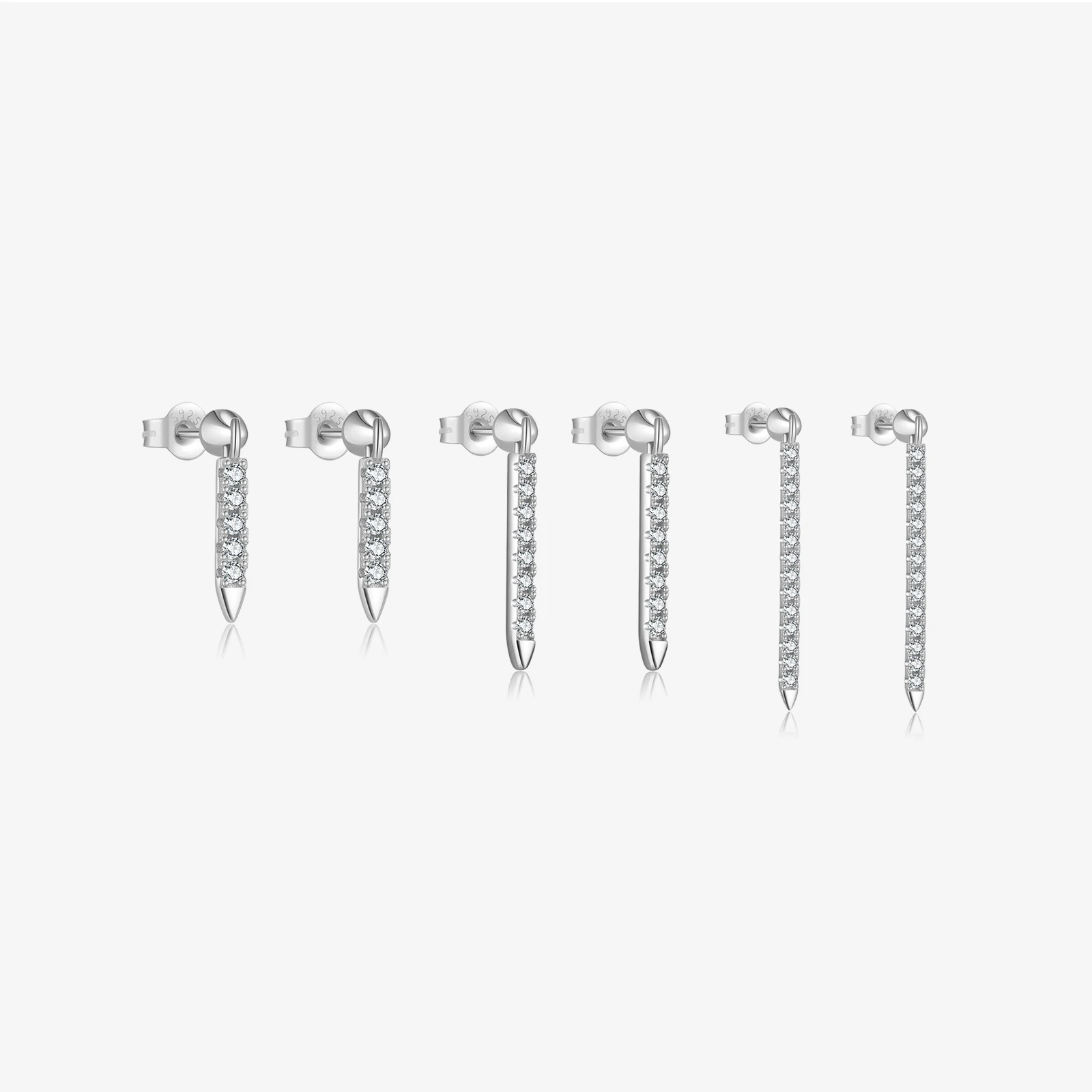 

VEWANT Women Sterling Silver 925 Stud Earring Clear Zircon 2025 Fashion Fine Luxury Party Rock Punk Jewelry