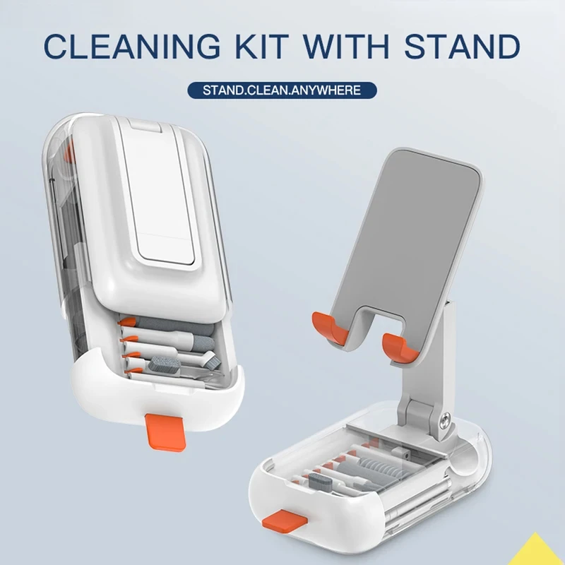 19-in-1 Cleaning Kit for Electronics – Foldable Phone Holder, Keyboard & Screen Cleaner Set for Laptop, Camera & Tablet