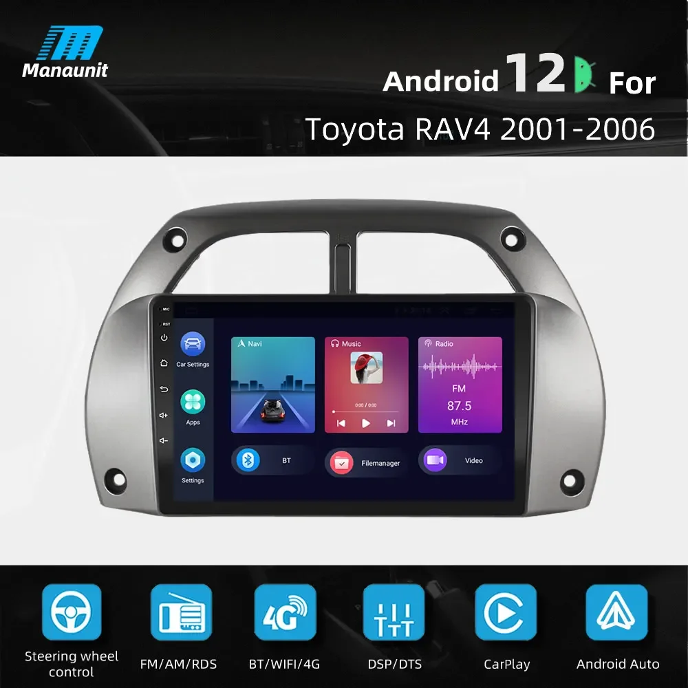 

9" Car Radio Multimedia Video Player Navigation GPS DVD Stereo Head Unit for Toyota RAV4 2001-2006 with WiFi