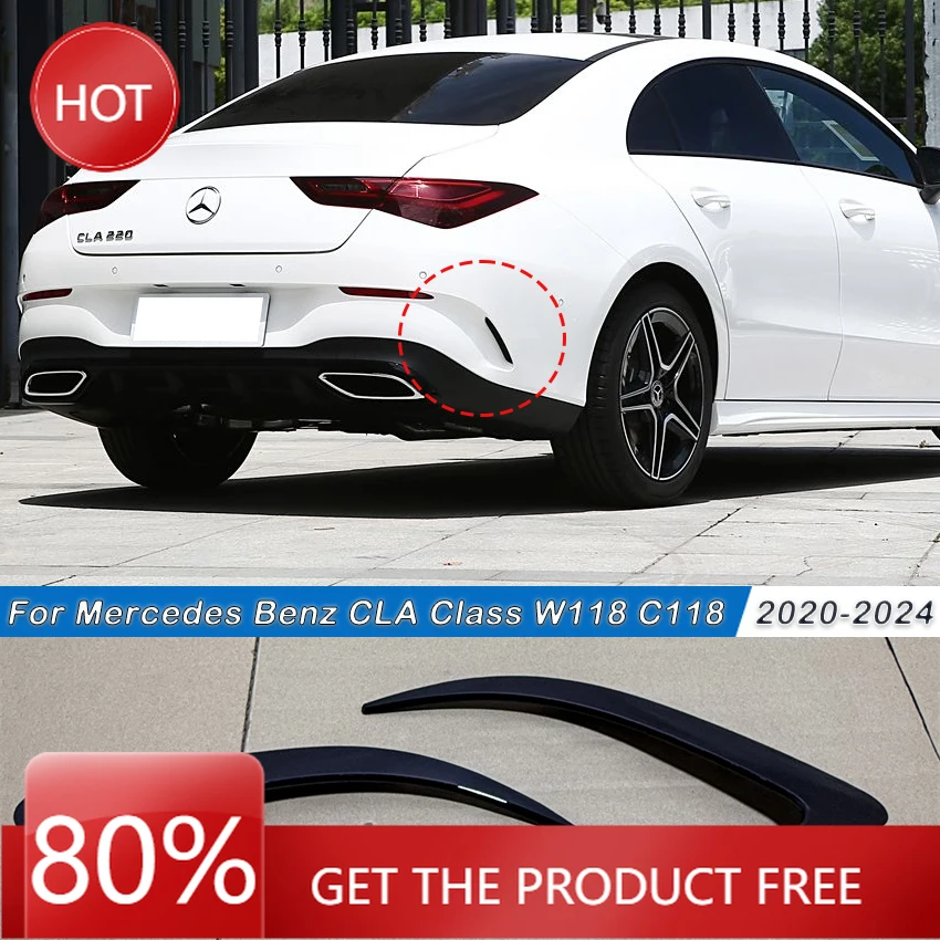 

Hot Steering Covers Car Rear Bumper Side Spoiler Canards Vents Cover Trim For Mercedes Benz CLA Class W118 C118 CLA200 220 25