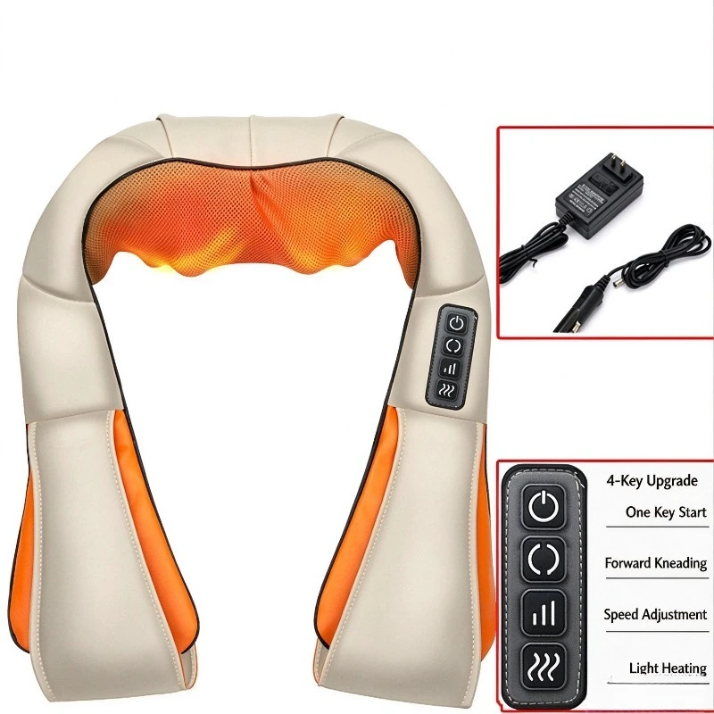 KneadingMassageShawl MultifunctionalRedLightHeatTherapy WaistBackNeckMassager CarHomeUseMassageDevice CervicalRelaxationPad