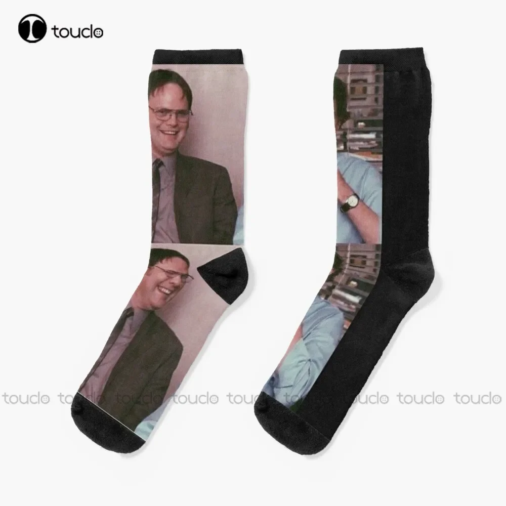 Dwight And Jim The Office Office Jim Dwight Socks Funny Mens Socks Christmas Gift Unisex Adult Teen Youth Socks Custom Women Men