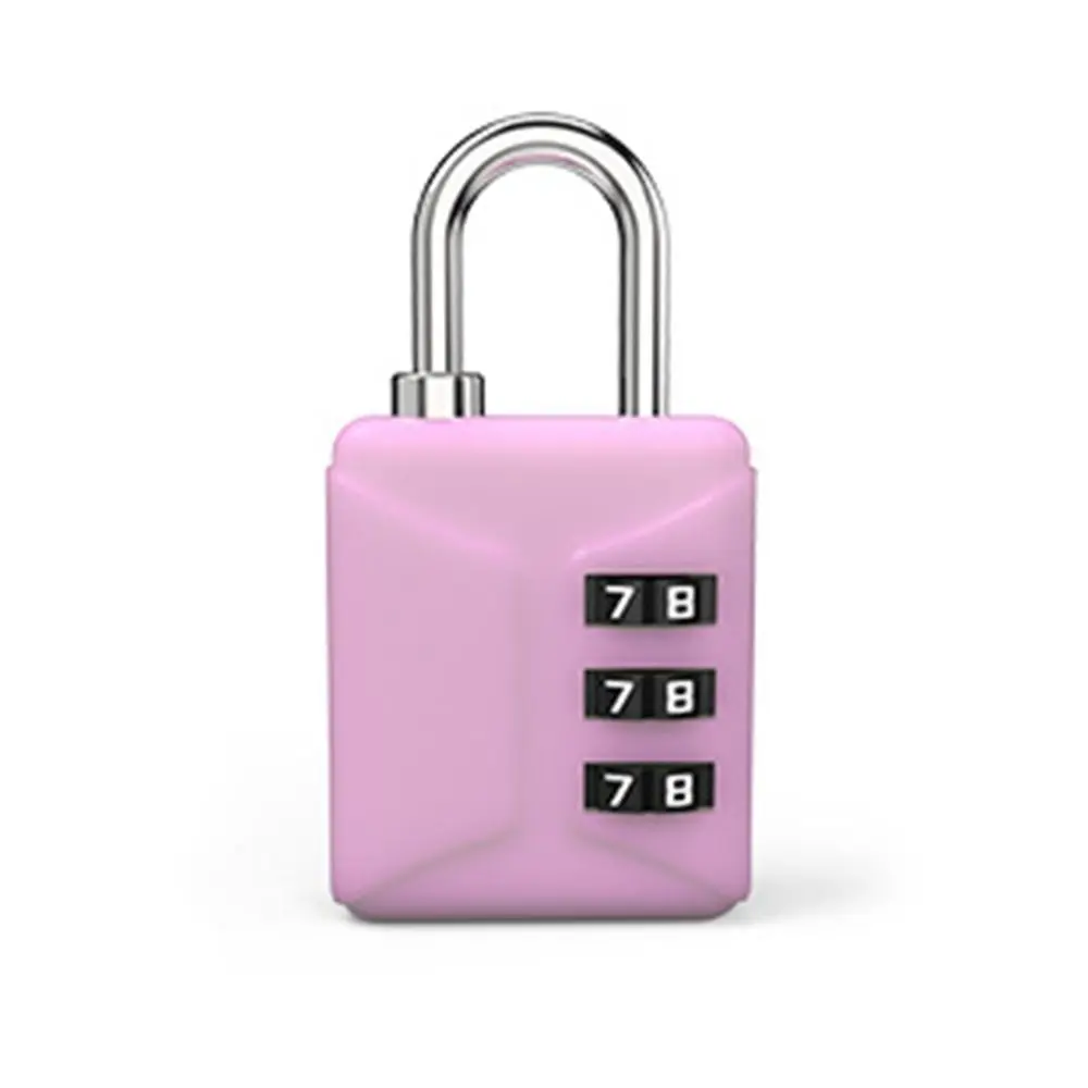 Mini 3 Dial Digit Travel Luggage Padlock Password Lock Dormitory Cabinet  Lock Backpack Zipper Lock