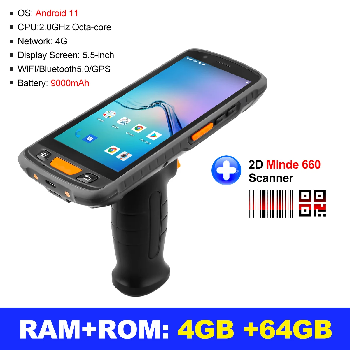 Top Android 11 Rugged PDA Zebra SE4710 NFC Handheld Terminal Wireless Wifi with Grips Cradle 2D Barcode Scanner Warehouse