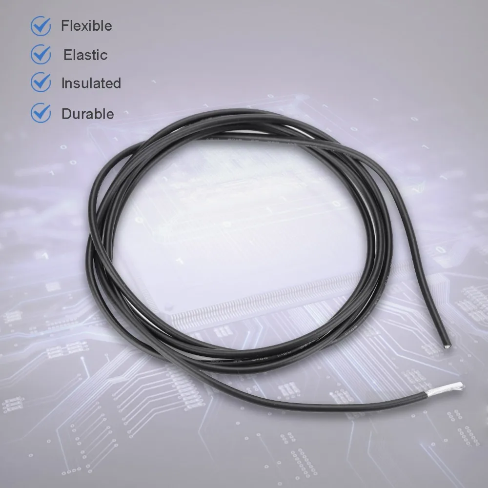 1M / 39.4in Length Guitar Hookup Wire Plastic+Metal Black Electric Guitar Wiring Cable Bass Internal Wiring For Electric Guitar