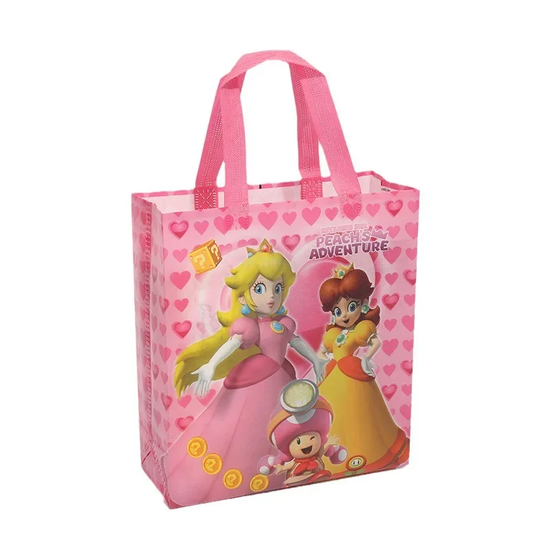 Super Mario Vlies Handtaschen Cartoon Figur wasserdichte Einkaufstasche für Kinder Briefpapier Aufbewahrung tasche Party Dekor Lieferungen