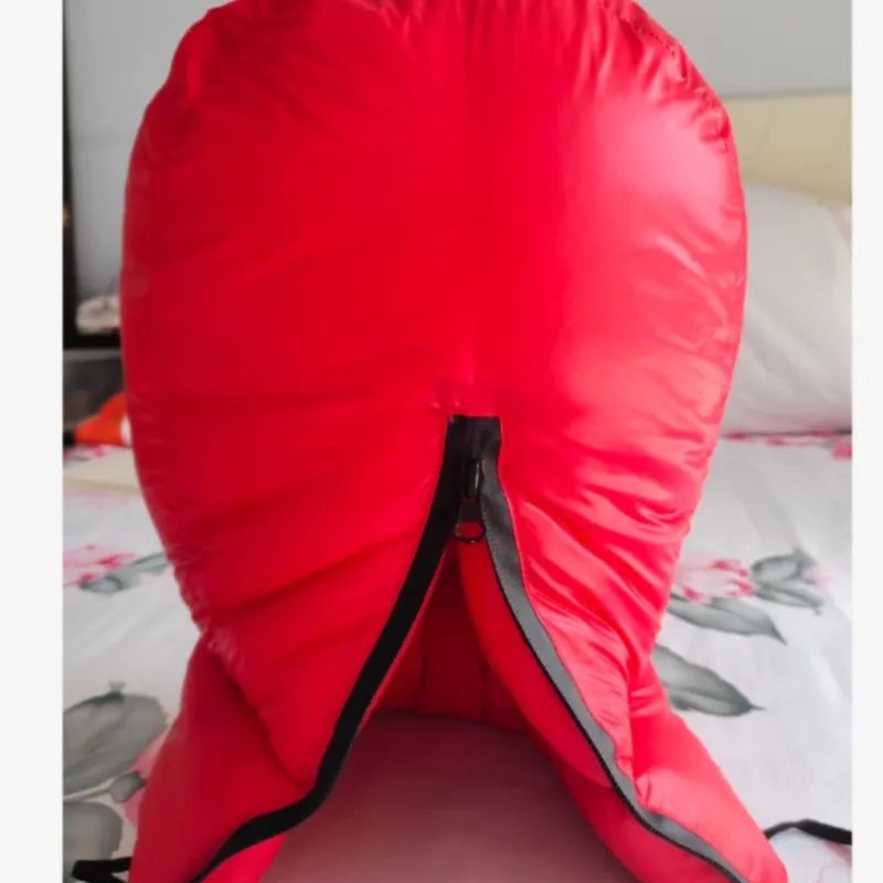 

Down Filled Warm Hat Couple Cap Drawstring Fixation ABDL Adult Soft Fluffy Waterproof Hood Zipper Urltra-Light Warm Down Hat