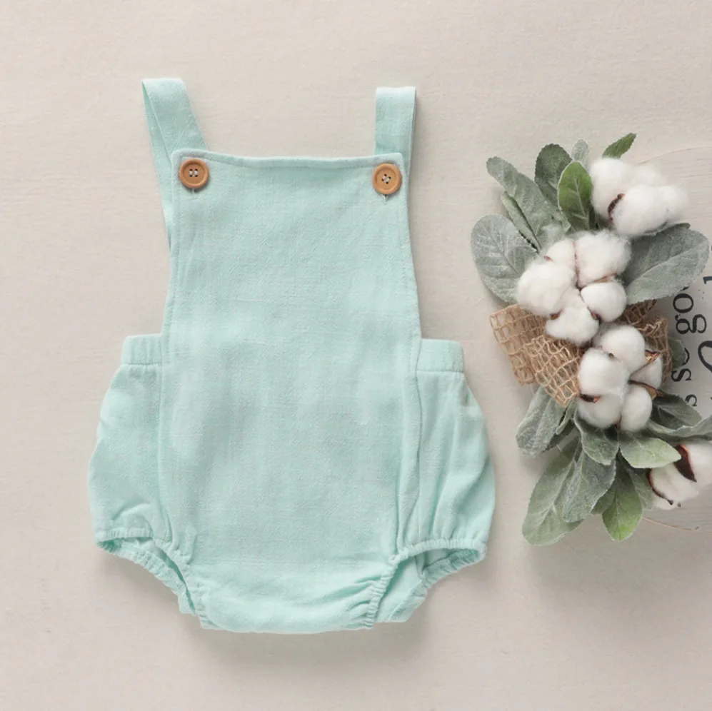 

Baby Summer Clothing Newborn Baby Boy Girl Tights Jumpsuit Cotton and Linen Sling Triangle One-Piece Romper Halter