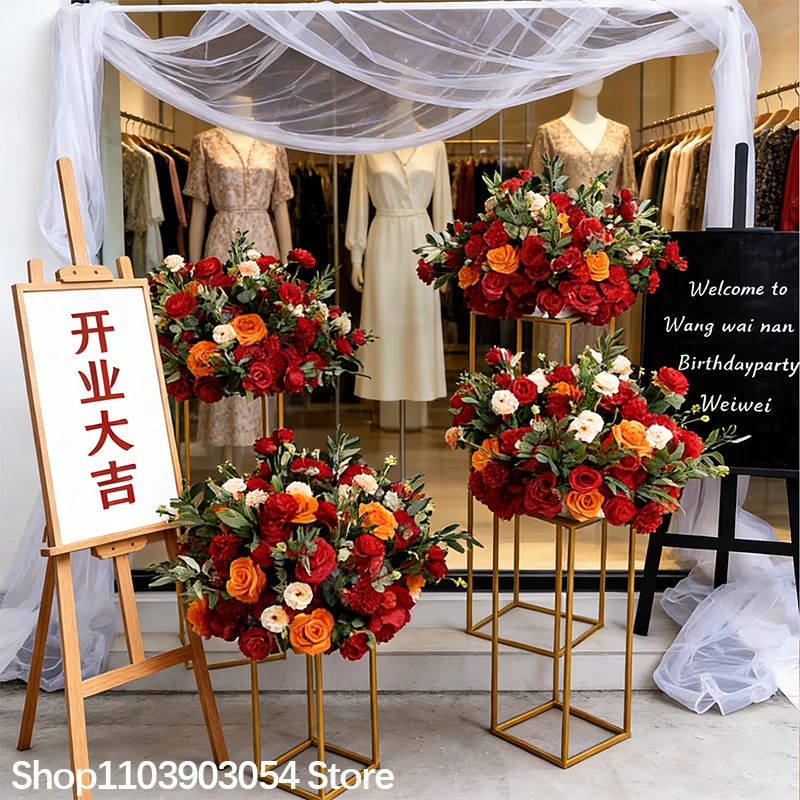 Maßgefertigter 60CM Künstlicher Rosenball für Hochzeitsdekoration, Hotel-Bankettsaal-Deko, Bühnenrequisiten, Eukalyptus-Blumenarrangement – Detail 5