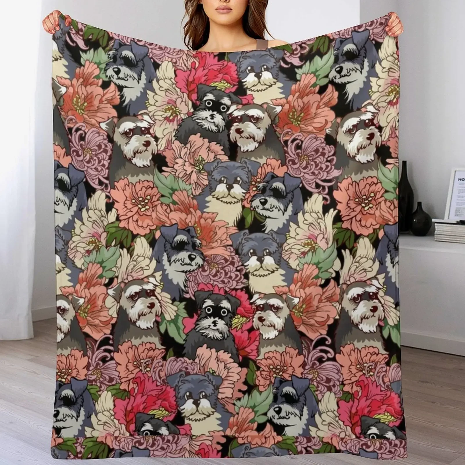 

BECAUSE SCHNAUZERS Throw Blanket Warm Soft Beds Bed Luxury Designer Blankets