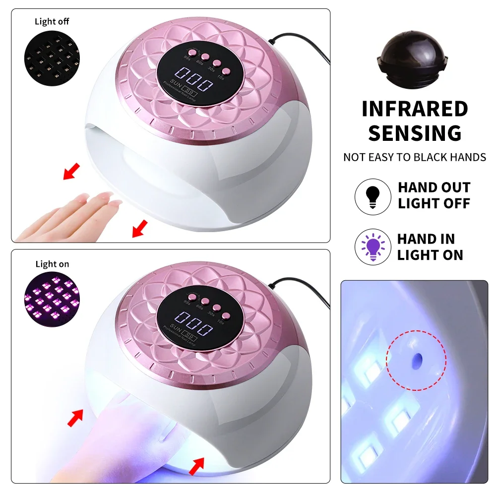 S9 268 W UV LED Nageldrooglamp Professionele UV Nail Art Droger Licht voor Gelnagels 57 Kralen Snel uithardende UV Gel Polish Lamp