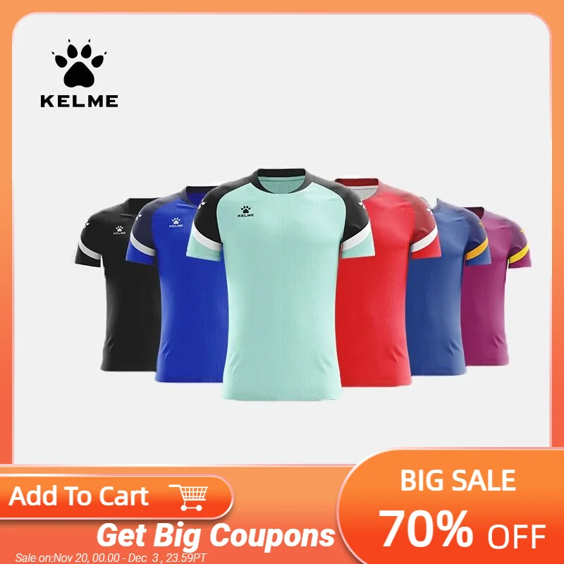 

KELME Мужская футбольная футболка Футбольные футболки с коротким рукавом Оригинальный детский командный трикотаж Спортивная одежда на заказ 8151ZB1007