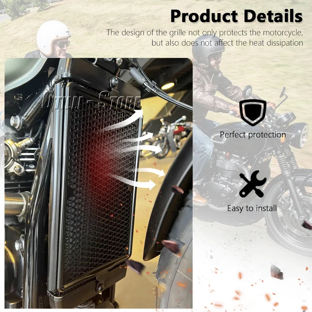 สําหรับ Bonneville T100 T120 Thruxton ฿หม้อน้ํารถจักรยานยนต์ Guard Grille ฝาครอบหม้อน้ําสําหรับ Street Twin Speed Twin