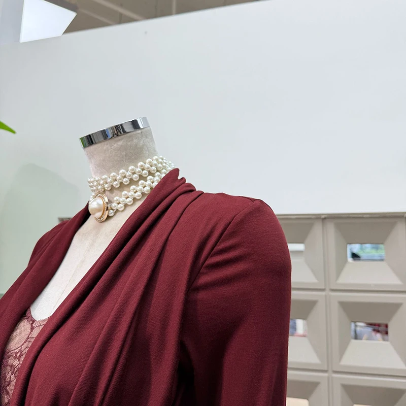 بلوزة تونيك فضفاضة قابلة للطي أنيقة متينة من KBQ للنساء على شكل حرف V ورقبة عميقة وأكمام طويلة قميص بمزاجية للسيدات على الموضة جديد