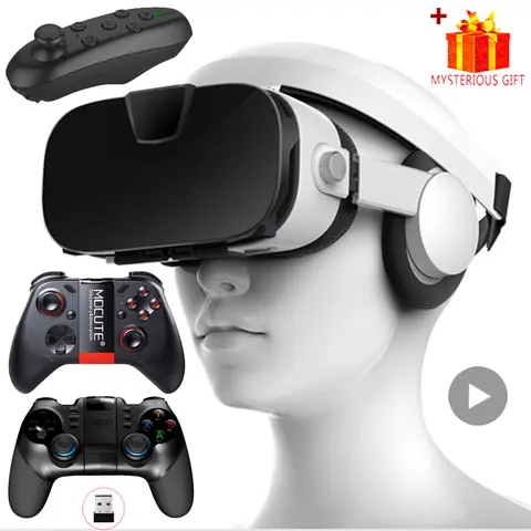 가상 현실 3D VR 안경 헤드셋, 휴대폰 바이어 장치, 헬멧 렌즈 고글, 스마트 스마트폰 헤드폰 컨트롤러, 모바일 게임