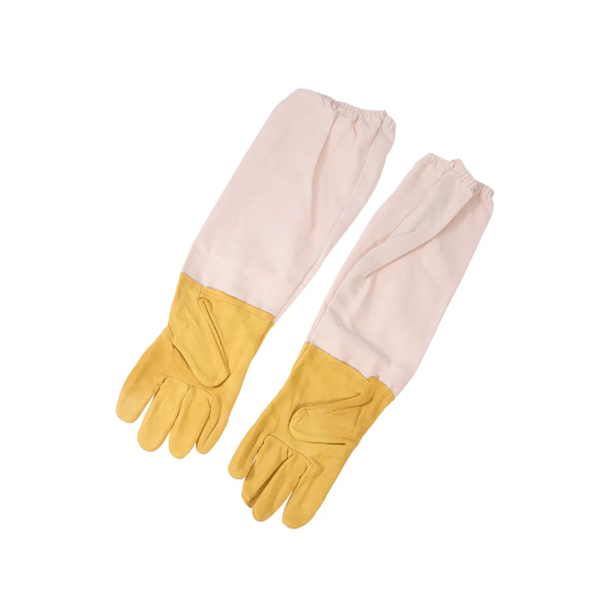 1Pair Protective Beekeeping Gloves Lightweight Breathable Mesh Long Sleeve Elastic Cuff for Beekeepers Gardening Industrial Use