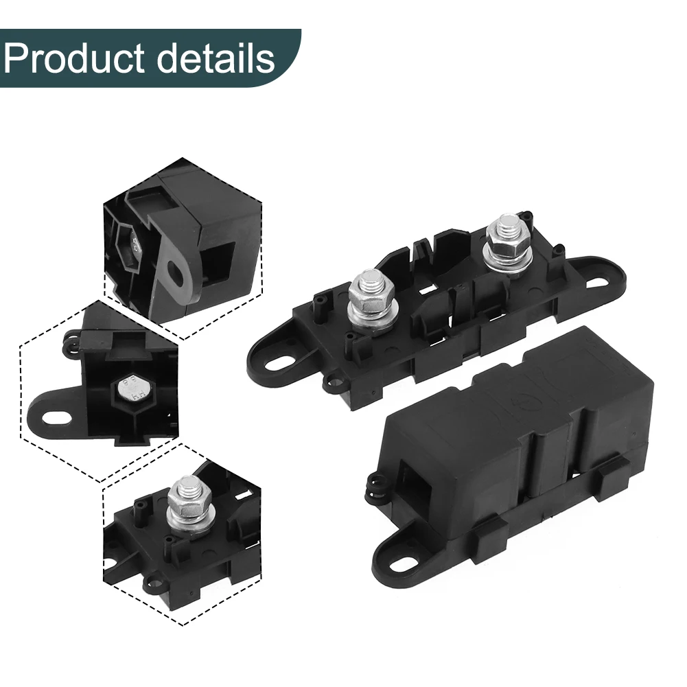Heavy Duty Fuse Holder 12/24V For MEGA Fuse Box Rated 60 to 500 Amps for Car Marine Boat Use with Flat Shape and Fast Fixing