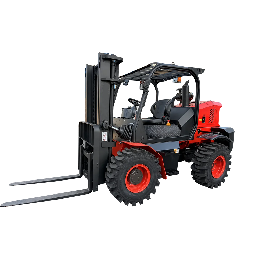 High Performance 5 Ton Forklift 4x4 Rough Terrain Diesel Lifter with Optional Long Forks
