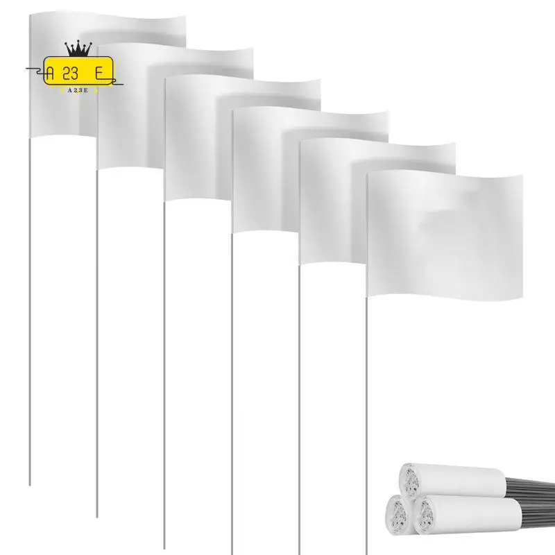 A23E-Marking Flags Marker Flags For Lawn 30 Pack, PVC Small Flags,Marking Flags Lawn Flags, Garden Flags,Survey Flags