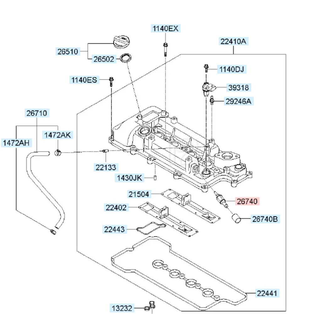 PCV Valve For Kia Ceed K3 Forte K5 Optima Rio  Carens Carnival Sorento Sportage Joice 26740-32804 26740 32804 2674032804