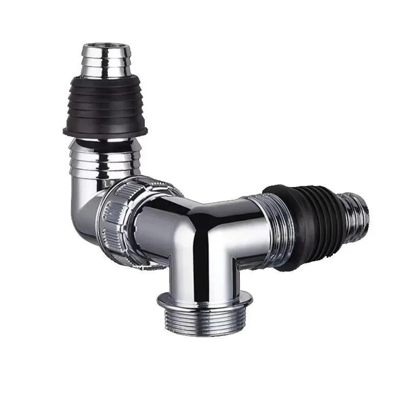 1PC Durable Plastic 2 In 1 Three Way Washing Machine Drain Cover Connector Odor Proof Overflow Proof Universal Drain Adapter