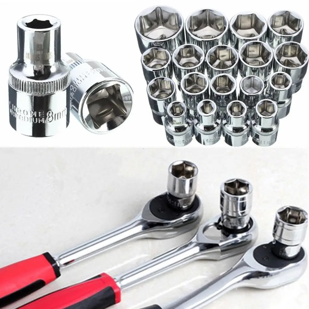 Steel Metric Hex Socket 1 2 Inch Drive Short Allen Key Socket Strong Hand Operated Tool for Workshop Bicycle and Auto Fix