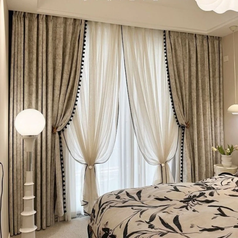Downton Abbey Chenille Jacquard French Blackout Custom Size Luxury Elegant Curtains for Living Dining Room Bedroom Fashion Decor