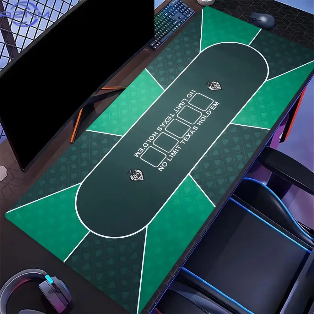 Texas Hold'em Poker Large Gaming Mouse Pad Non Slip Rubber Desk Mat Stitched Edge Extended Keyboard Mat for Office Laptop