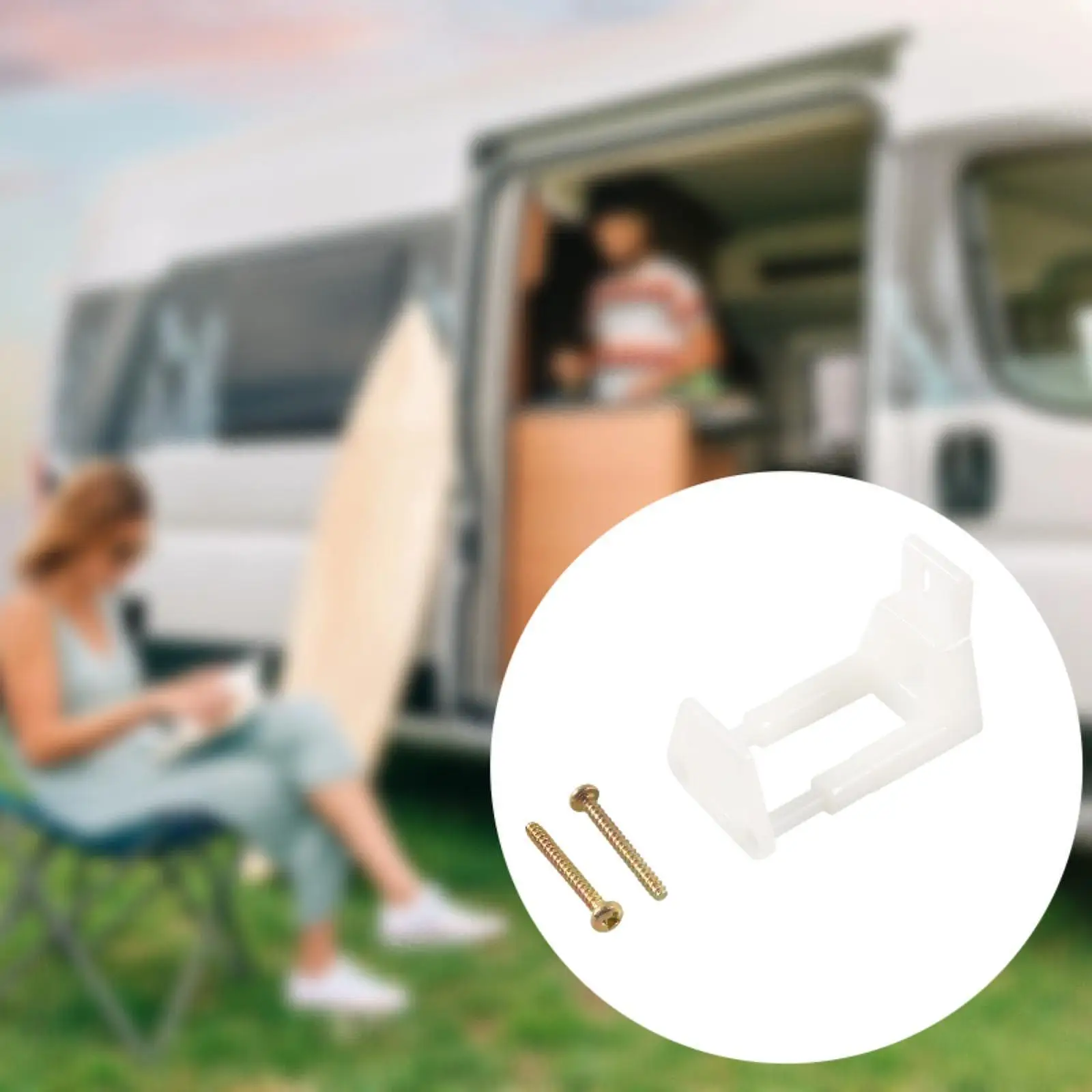 

RV Sliding Door Guide with Screws Sturdy Adjustable Track for Camper Accessory Smooth Operation