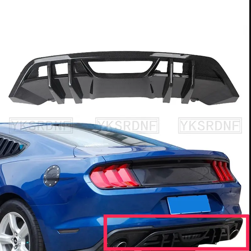 For Mustang 2018 2019 2020 Rear Diffuser Rear Bumper Carbon Fiber Style fit Ford Mustang Rear spoiler Car styling 2018-2023