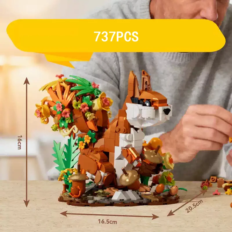 Idee Dieren Afbeeldingsblok Ijsbloem Staart Eekhoorn Bouwmodel Sets Bouwsteen Speelgoed Collectie Voor Kinderen Geschenken