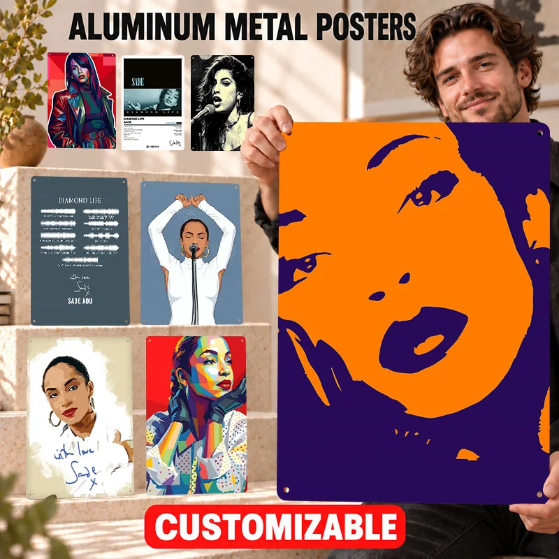 Sade Printed Posters Retro Bold Decorative Graphic Collector Room Wall Art Customized Aluminum Metal Sign Memorable Decor Gift