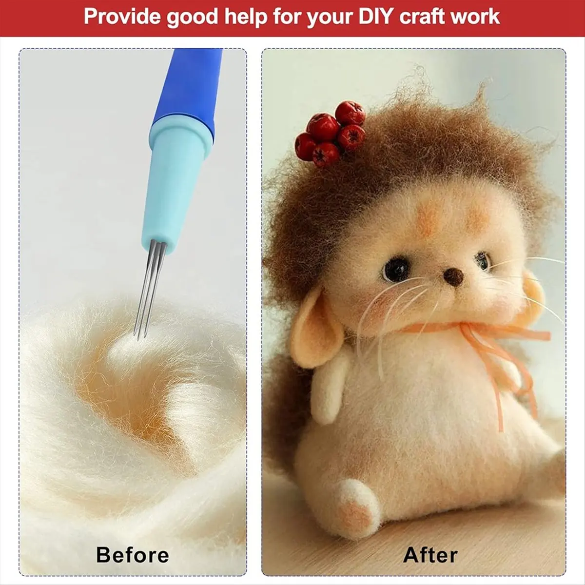 

AB06 2 Pack Needle Felting Tools,Pen Style Needle Felting Tool with 3 Needles and Punch Style Felting Needle Tool