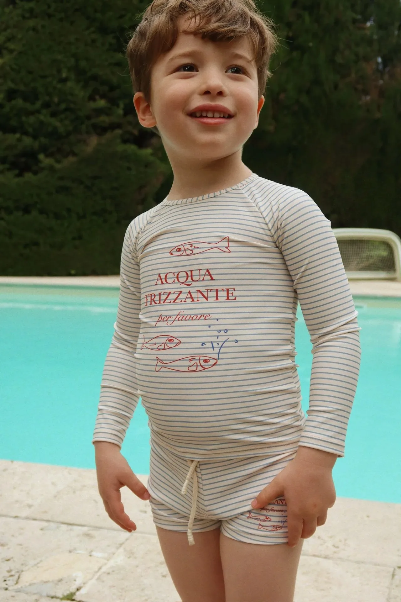 25KS Swimming Suit for Boys Cute Football Print Swimsuit Set Duck-shaped One-piece Swimsuit  Breathable Swimming Pants