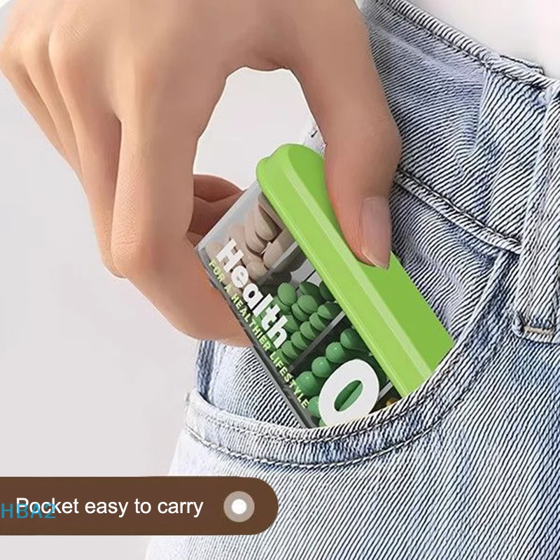 【H】1PCS Small Pill Case, Portable Pill Organizer, Pill Container For Pocket 4 Compartments, Daily Compact Travel Medicine Holder
