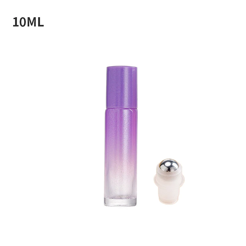 

1Pcs 10ml Gradient Color Refillable Glass Essential Oil Roller Bottles With Metal Roller Ball For Fragrance Perfume Makeup Tool