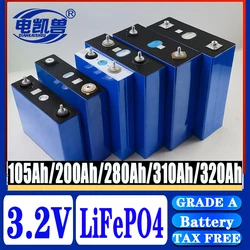 new original A-grade 3.2V LiFePO4 battery 105Ah 200Ah 280Ah 310Ah 320Ah cells DIY 12V 24V 48V RV ship solar system tax-free