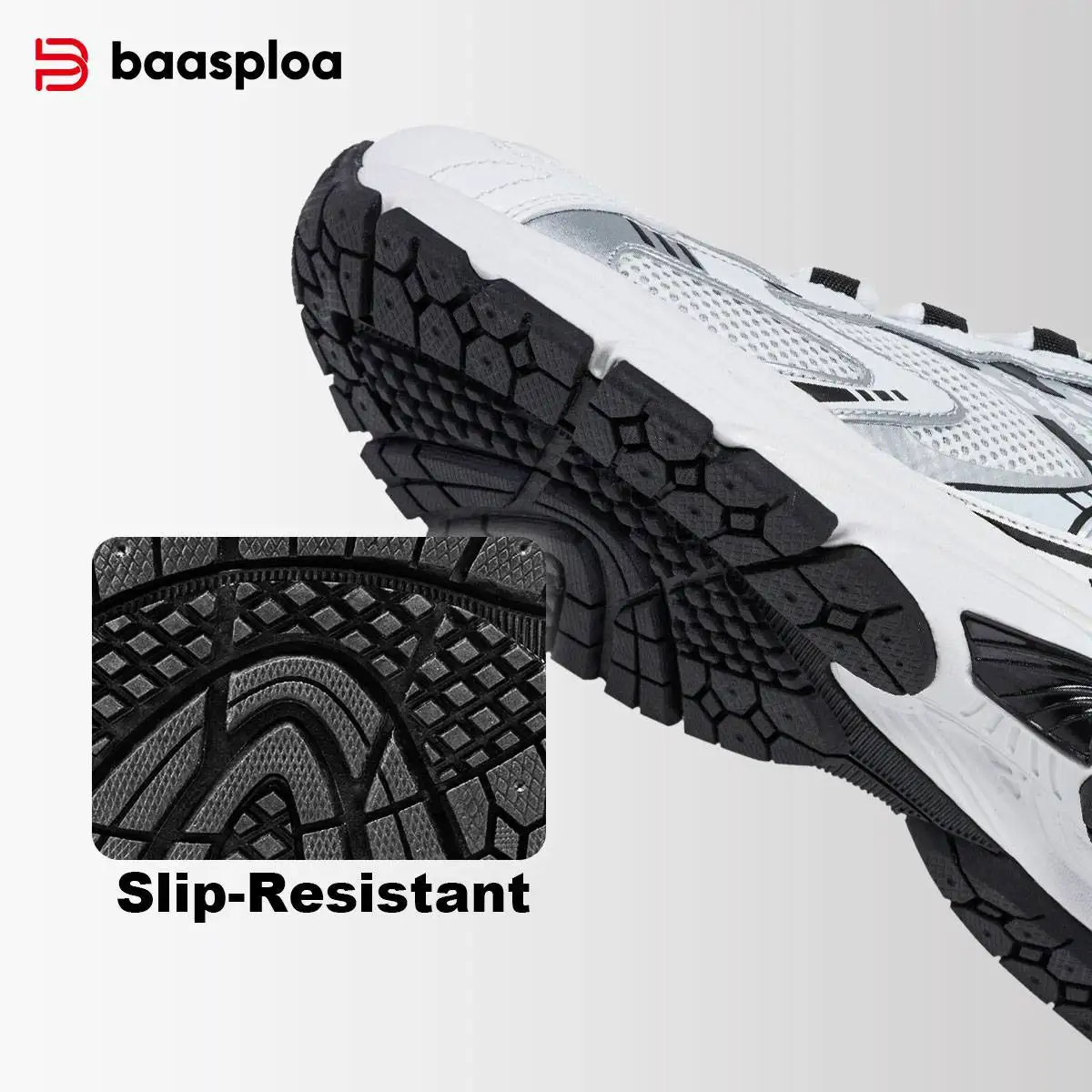 Baasploa Men Running Shoes Casual Sneakers Mesh Breathable Sport Shoes for Men Tenis Lightweight Walking Sneakers Non-Slip