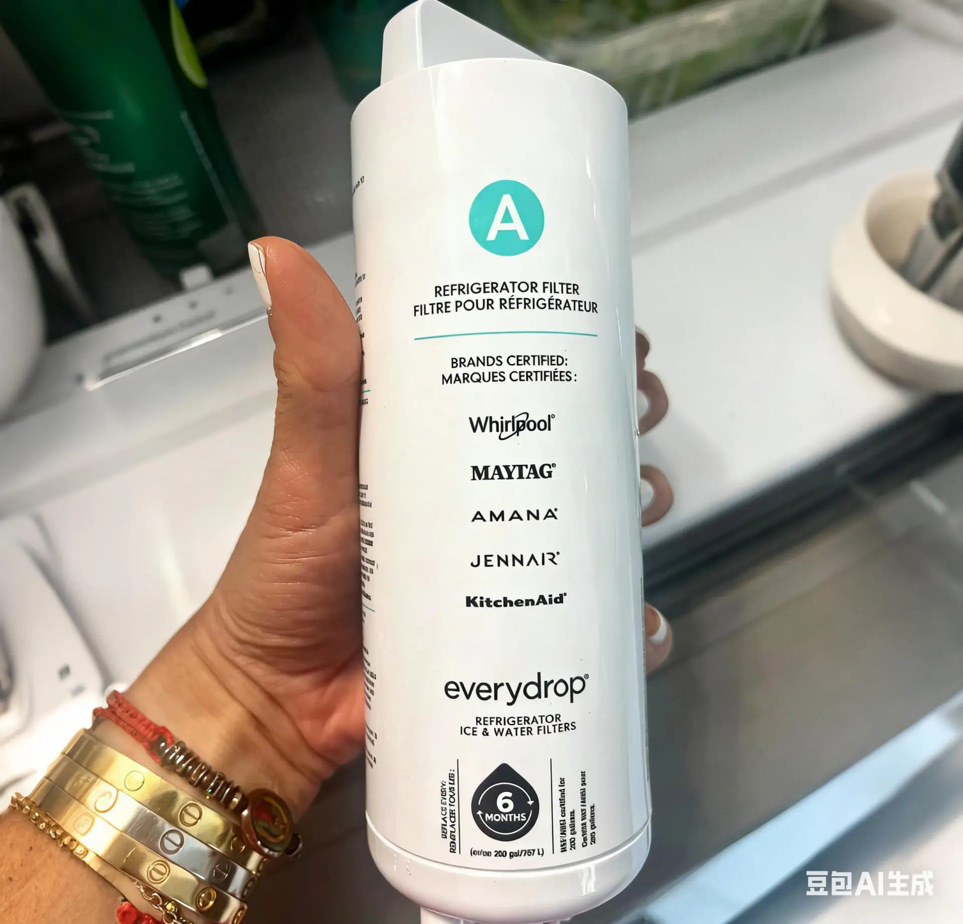 Replacement for EveryDrop EDRARXD1 Refrigerator Water Filter – Filter A – UL Certified Under NSF/ANSI 42, 53 & 401 to Reduce 74 Contaminants Including Lead, Pesticides & Pharmaceuticals – Genuine Replacement for Whirlpool, Maytag & KitchenAid – 200 Gal view 2